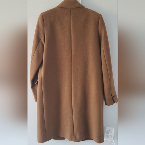 ZARA Brown Single-Breasted Wool Coat - Picture 5 of 7